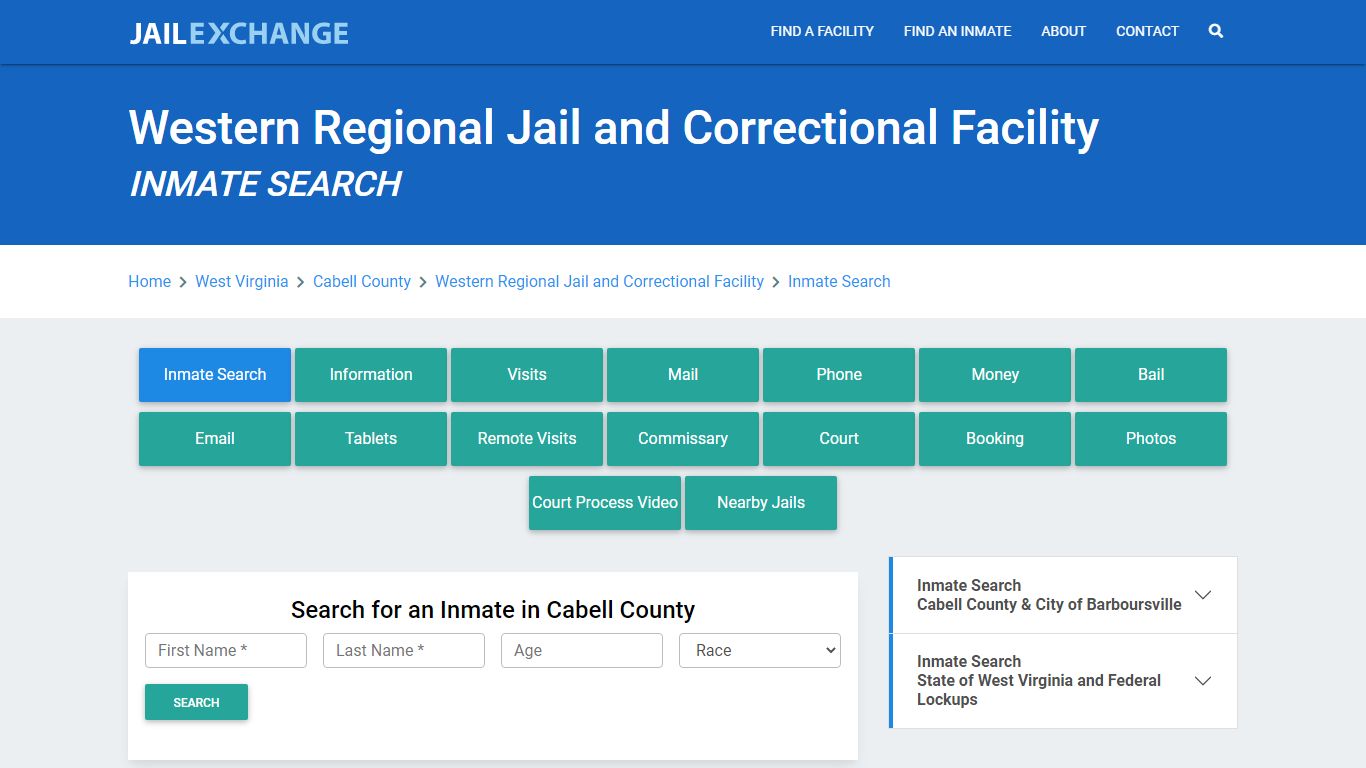 Western Regional Jail and Correctional Facility Inmate Search