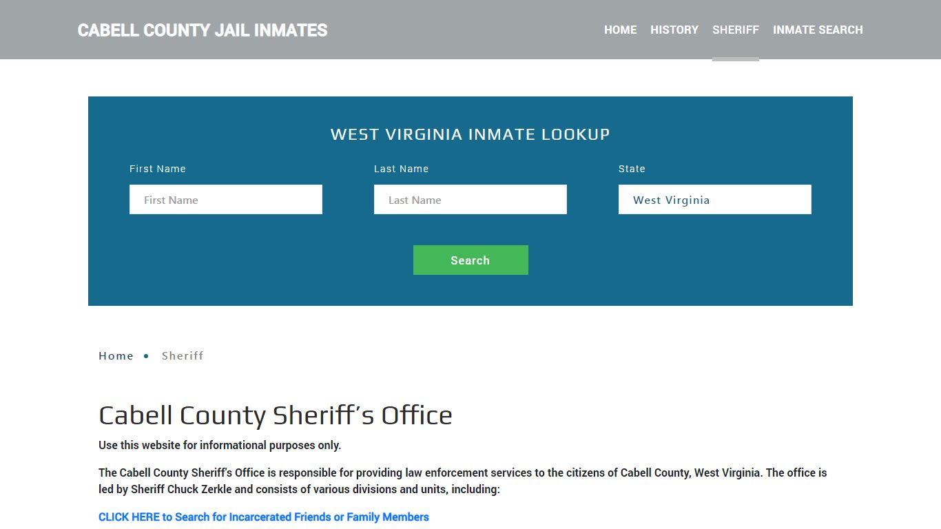 Cabell County Sheriff, WV Arrest Warrant Lookup