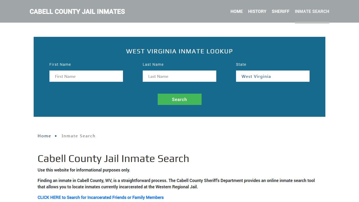 Cabell County, WV Detainee Lookup